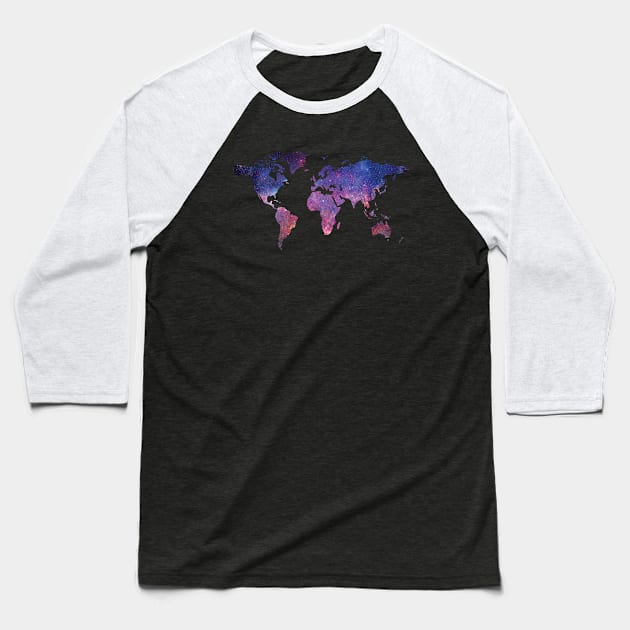 Galaxy Map Baseball T-Shirt by MysticMagpie